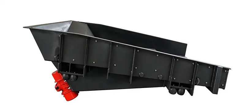 Motor vibrating feeder, inertial type for mining ore